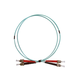 Monoprice OM4 Fiber Optic Cable - ST/ST, 50/125 Type, Multi-Mode, Duplex, 10GB, Aqua, 1m