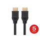 Monoprice 4K No Logo High Speed HDMI Cable 1.5ft - CL2 In Wall Rated 18 Gbps Black - 5 Pack