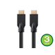 Monoprice 4K No Logo High Speed HDMI Cable 15ft - CL2 In Wall Rated 18 Gbps Black - 3 Pack