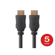Monoprice 4K High Speed HDMI Cable 3ft - 18Gbps Black - 5 Pack
