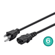 Monoprice Power Cord - NEMA 5-15P to IEC 60320 C13, 16AWG, 13A/1625W, 3-Prong, Black, 2ft, 6-Pack