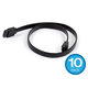 Monoprice 18in SATA 6Gbps Cable with Locking Latch - Black 10-Pack