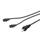 Monoprice Power Cord Splitter - NEMA 5-15P to 2x IEC 60320 C13, 18AWG, 10A/1250W, SJT, Black, 10ft