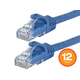Monoprice Cat6 1ft Blue 12-Pk Patch Cable, UTP, 24AWG, 550MHz, Pure Bare Copper, Snagless RJ45, Flexboot Series Ethernet Cable