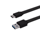 Monoprice Flat USB Type-C to Type-A 3.2 Gen1 Charge and Sync Cable, 5Gbps, 3A, Black, 6ft