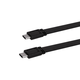Monoprice Flat USB Type-C to Type-C 3.2 Gen1 Charge and Sync Cable, 5Gbps, 3A, Black, 6ft, 10 Pack