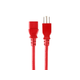 Monoprice Power Cord - NEMA 5-15P to IEC 60320 C13, 14AWG, 15A/1875W, 3-Prong, Red, 1ft