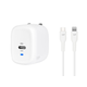 Monoprice iPhone Pro Charging Bundle - MFi Certified 20W 1-port PD GaN Technology Foldable Wall Charger and 1.2m (4ft) Fast Charge Cable for iPad, iPhone 14/13/12/11/Pro/Max/XR/XS/X, White