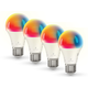 STITCH Smart Wi-Fi RGB Light Bulb, 9W LED RGB Color and Warm, Cool White, A19 E26, Compatible with Alexa and Google Home for Touchless Control, No Hub Required (4-Pack)