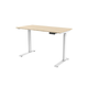Monoprice WFH Single Motor Height Adjustable Motorized Complete Sit-Stand Desk with Solid-core Natural Wood Top, 47.2 x 23.6 Inch, White