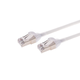 Monoprice Cat6A 3ft White Component Level Patch Cable,  Double Shielded (S/FTP), 30AWG, 10G, CM Pure Bare Copper, Snagless RJ45, SlimRun Series Ethernet Cable