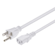 Monoprice Power Cord - NEMA 5-15P to IEC 60320 C13, 14AWG, 15A, 3-Prong, White, 6ft