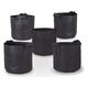 5 Gallon Plant Grow Bags 5-Pack Heavy Duty Thickened Non-Woven Aeration Planting Fabric Pot Container with 2 Strap Handles Felt Fabric for Garden and Planting, Black