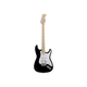 Indio by Monoprice Cali Classic HSS Electric Guitar with Gig Bag - Black Body, White Pickguard, Maple Fretboard