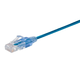 Monoprice Cat6A 6in Blue Patch Cable, UTP, 30AWG, 10G, Pure Bare Copper, Snagless RJ45, SlimRun Series Ethernet Cable