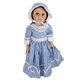 Blue Sunday Dress with Bonnet for 18