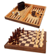 Walnut Wood 3-in-1 Game Set (chess, checkers, backgammon)