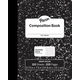 Composition Book Hard Cover, Graph Ruled (Quadrille Ruled), Black Marble (100 sheets)