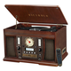 Victrola Aviator 8-in-1 Bluetooth Turntable & Multimedia Center with Built-in Stereo Speakers (Espresso)