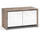 Salamander Chameleon Collection Barcelona 221 Twin-Width AV Cabinet (Natural Walnut with Gloss White Doors)