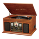 Victrola 6-in-1 Nostalgic Bluetooth Record Player with 3-speed Turntable (Factory Certified Refurbished) (Mahogany)