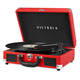 Victrola The Journey Bluetooth Suitcase Record Player with 3-speed Turntable (Factory Certified Refurbished) (Red)