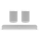 Sonos Surround Set with Ray Soundbar with Apple AirPlay 2 and Pair of One SL Speaker (White)