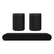 Sonos Surround Set with Ray Compact Soundbar (Black) and Pair of One SL Wireless Streaming Speaker (Black)
