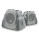 iHome iHRK-500LTMS-PR Rechargeable Bluetooth Outdoor Solar Rock LED Speakers with Multilink - Pair (Gray Slate)