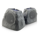 iHome iHRK-500S-PR Solar Powered Rechargeable Bluetooth Outdoor Rock Speakers with TWS Linking - Pair (Gray Slate)