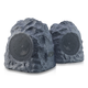 iHome iHRK-400-PR Rechargeable Bluetooth Outdoor Rock Speakers with TWS Linking - Pair (Gray Lava)