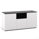 Salamander Chameleon Collection Milan 336 Triple Speaker Integrated Cabinet (Geometric White with Black Glass Top)