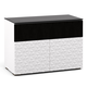 Salamander Chameleon Collection Milan 329 Twin Speaker Integrated Cabinet (Geometric White with Black Glass Top)
