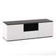 Salamander Chameleon Collection Milan 236 Triple Speaker Integrated Cabinet (Geometric White with Black Glass Top)