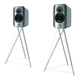 Q Acoustics Concept 300 Bookshelf Speakers with Tensegrity Stands - Pair (Silver & Ebony)
