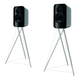 Q Acoustics Concept 300 Bookshelf Speakers with Tensegrity Stands - Pair (Black & Rosewood)
