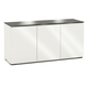 Salamander Chameleon Collection Miami 337 Triple AV Cabinet (High Gloss White with Black Glass Top)