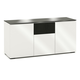 Salamander Chameleon Collection Miami 336 Triple Speaker Integrated Cabinet (High Gloss White with Black Glass Top)