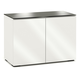 Salamander Chameleon Collection Miami 323 Twin AV Cabinet (High Gloss White with Black Glass Top)