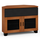 Salamander Chameleon Collection Elba 329 Twin Speaker Integrated Corner Cabinet (Wide Framed American Cherry Doors with Smoked Glass Inserts)