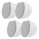OC Acoustic Newport Plug-in Outlet Speaker with Bluetooth 5.1 and Built-in USB Type-A Charging Port - Set of 4 (Light Gray/White)