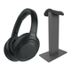 Sony WH-1000XM4 Wireless Noise Cancelling Over-Ear Headphones with Kanto H2 Universal Steel Headphone Stand