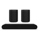 Sonos Surround Set with Ray Compact Soundbar and Pair of One Wireless Smart Speakers (Gen 2) (Black)