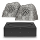 Rockustics OctoRock Powered 8 2-way Outdoor Rock Speaker - Pair (Grey) AMP Wireless Hi-Fi Player (Black)