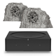 Rockustics EconoRock 6.5 2-way Outdoor Powered Rock Speaker - Pair (Grey) with AMP Wireless Hi-Fi Player (Black)