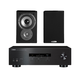 Yamaha R-S202 Stereo Receiver with Bluetooth and Polk TSi100 2-Way Bookshelf Speakers with 5-1/4 Driver - Pair (Black)