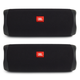 JBL Flip 5 Portable Waterproof Bluetooth Speakers - Pair (Black)