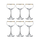 Urban Bar Retro Crystal Coupe Glasses with Gold Plated Rims - 7.1 oz - Set of 6
