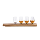 Oak Barrel Stave Whiskey Tasting Flight Set with 4 Wee Glencairn Whisky Glasses