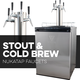KOMOS® Stout & Cold Brew Coffee Kegerator | NukaTap® Stainless Steel Faucets | Fan Cooled Stainless Tower | Digital Thermostat | Casters | Regulator | Fits 1 Half Barrel Keg or 4 Corny Kegs